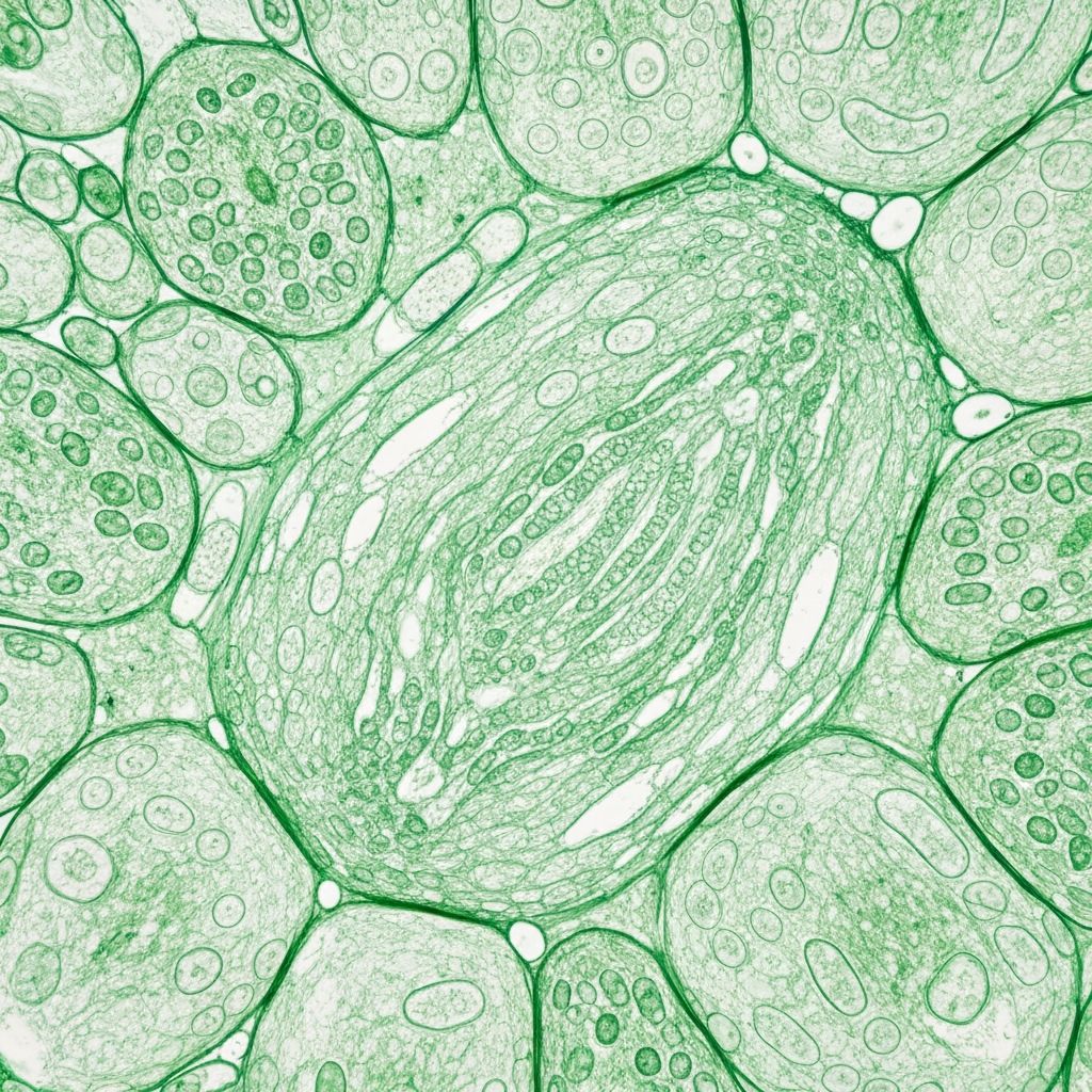 Mikroskopowy widok komórek roślinnych